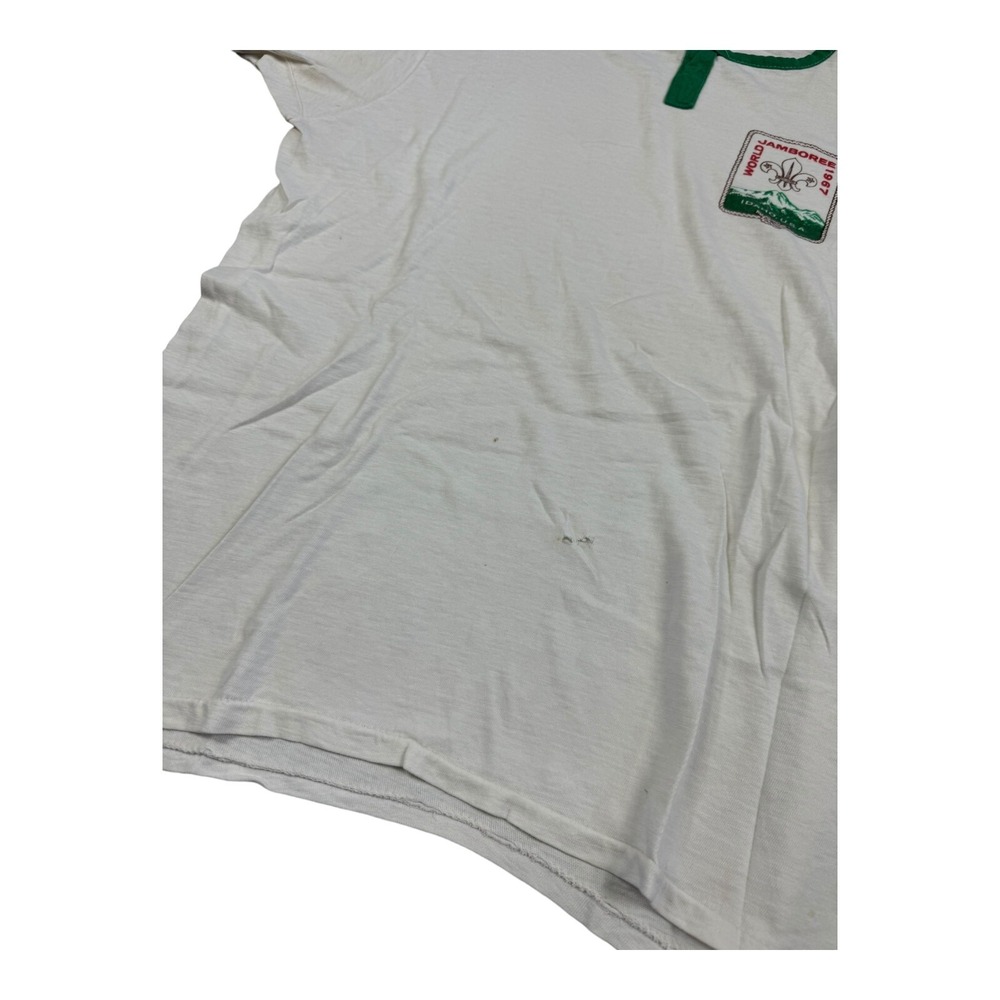 Boy Scouts T-Shirt Mens Small White Good 1967 World Jamboree Ringer GA12 - Picture 5 of 9